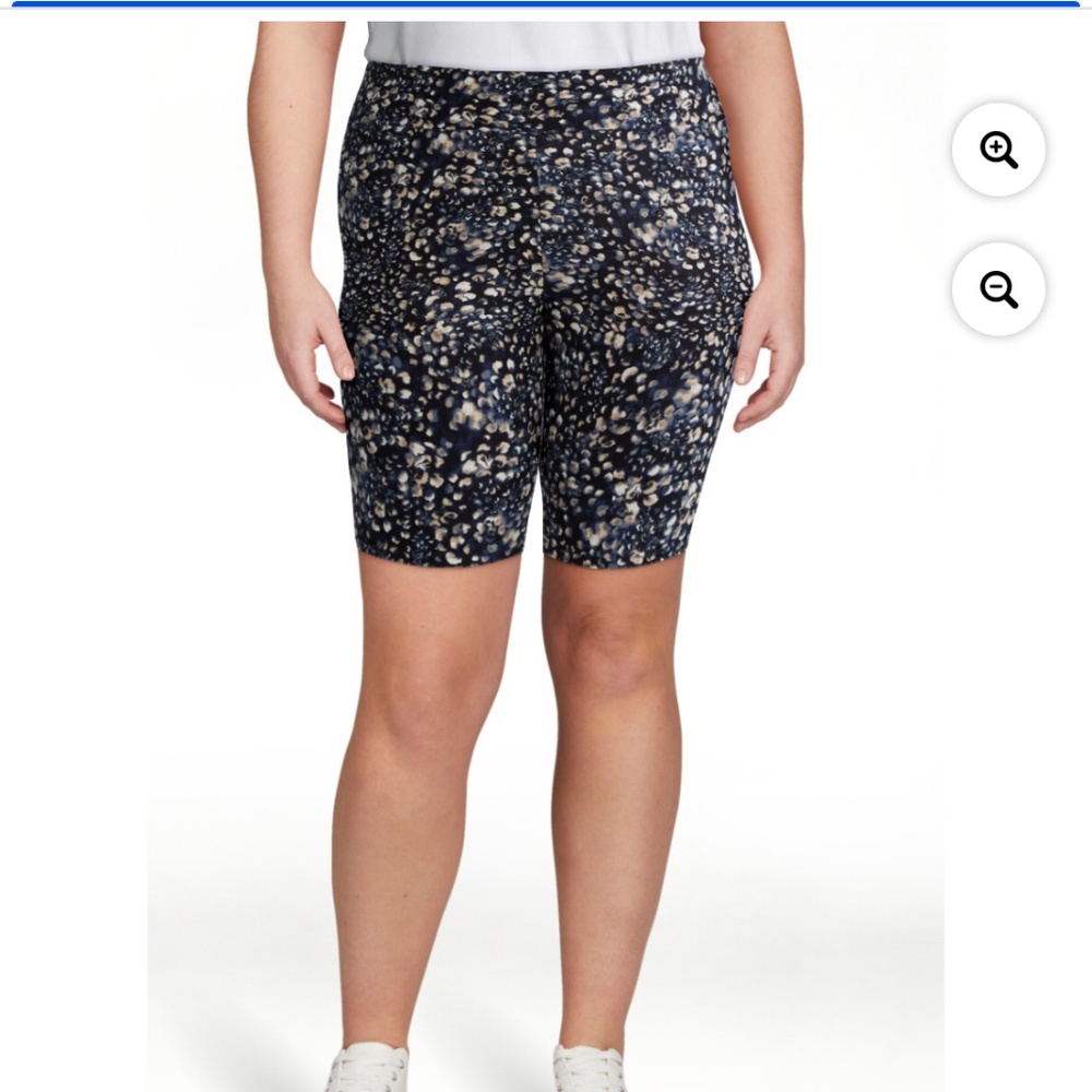 Terra and Sky Women’s Plus Size High Rise Black Floral Bike Shorts Size 3X …